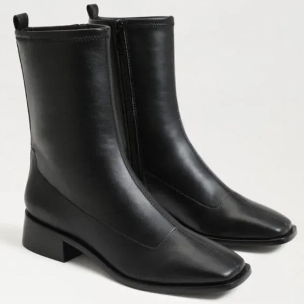 Sam Edelman Womens Tierney Faux Leather Square Toe Mid-Calf Boots Size 8